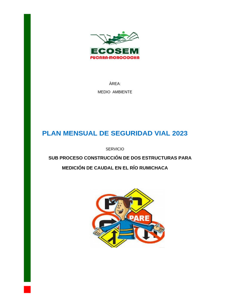 Plan de Seguridad Vial 2023 en Minería | PDF | Accidente de tráfico ...