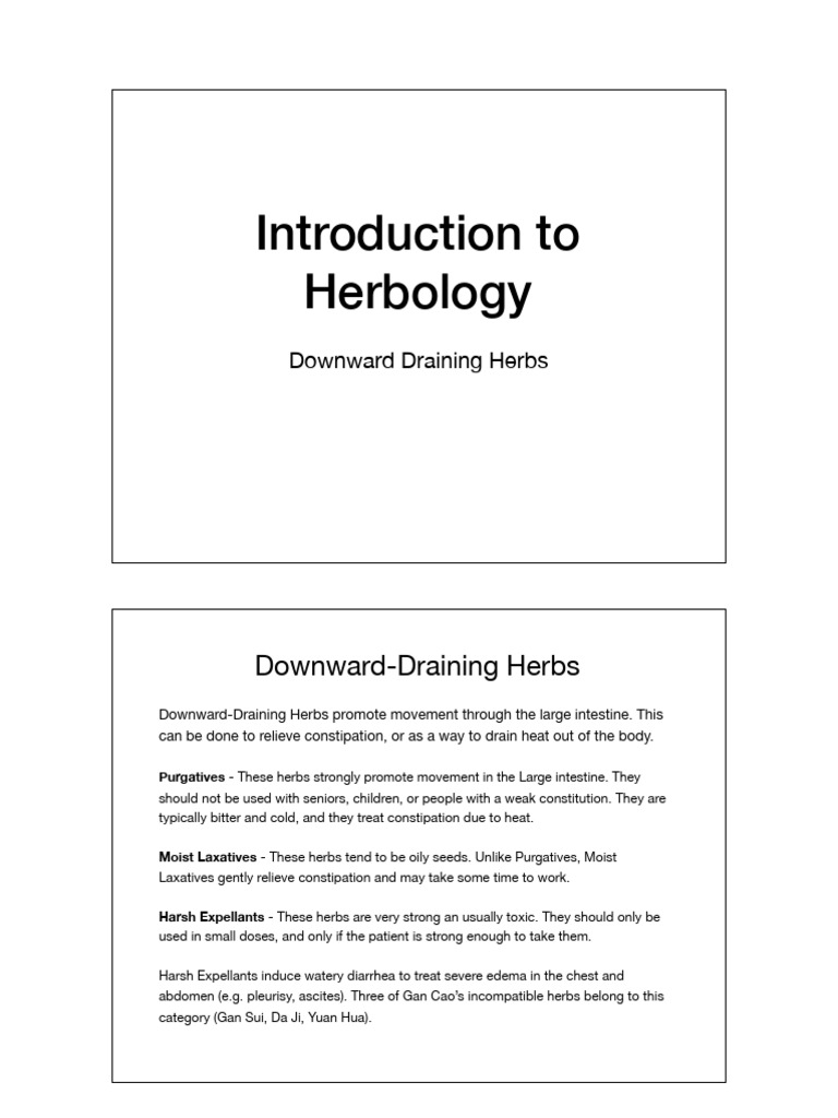 A5. Downward Draining Herbs | PDF | Constipation | Gastroenterology
