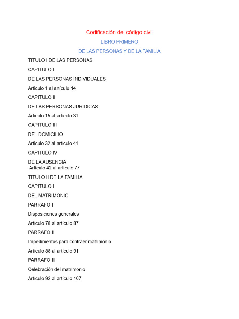 Codificación del Código Civil: Resumen Legal | PDF | Derecho privado ...