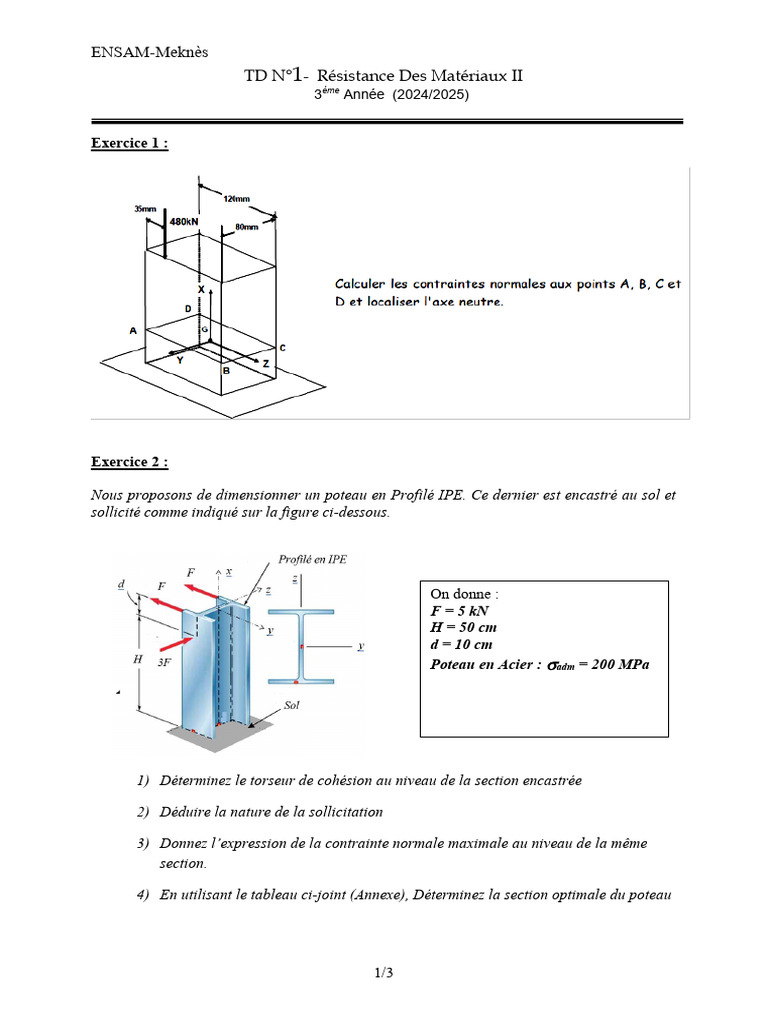 Calcul des contraintes de cisaillement | PDF | Résistance des matériaux ...