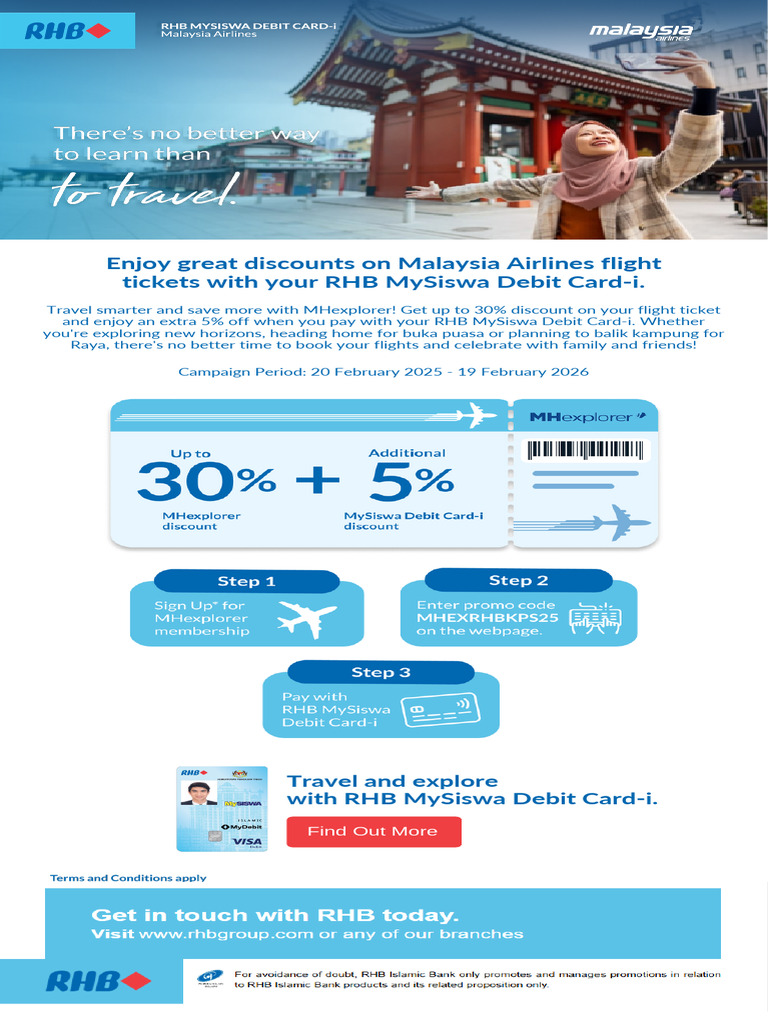 RHB MySiswa Card Flight Discounts | PDF