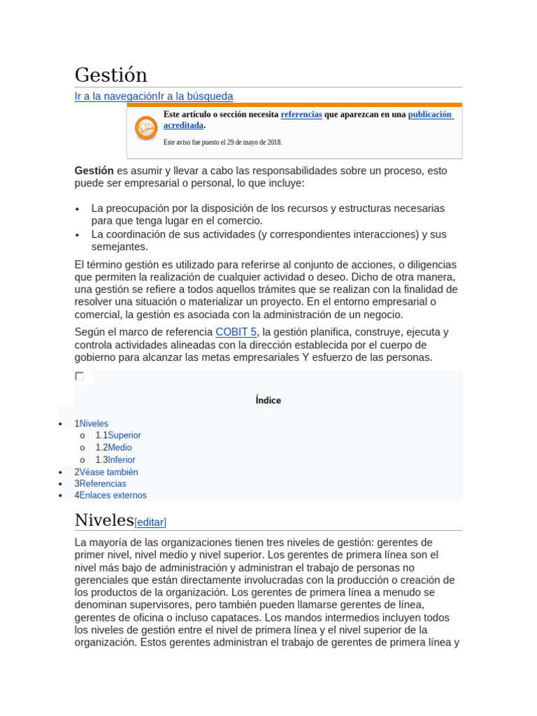 Niveles de Gestión Empresarial | PDF | Negocios económicos | Business