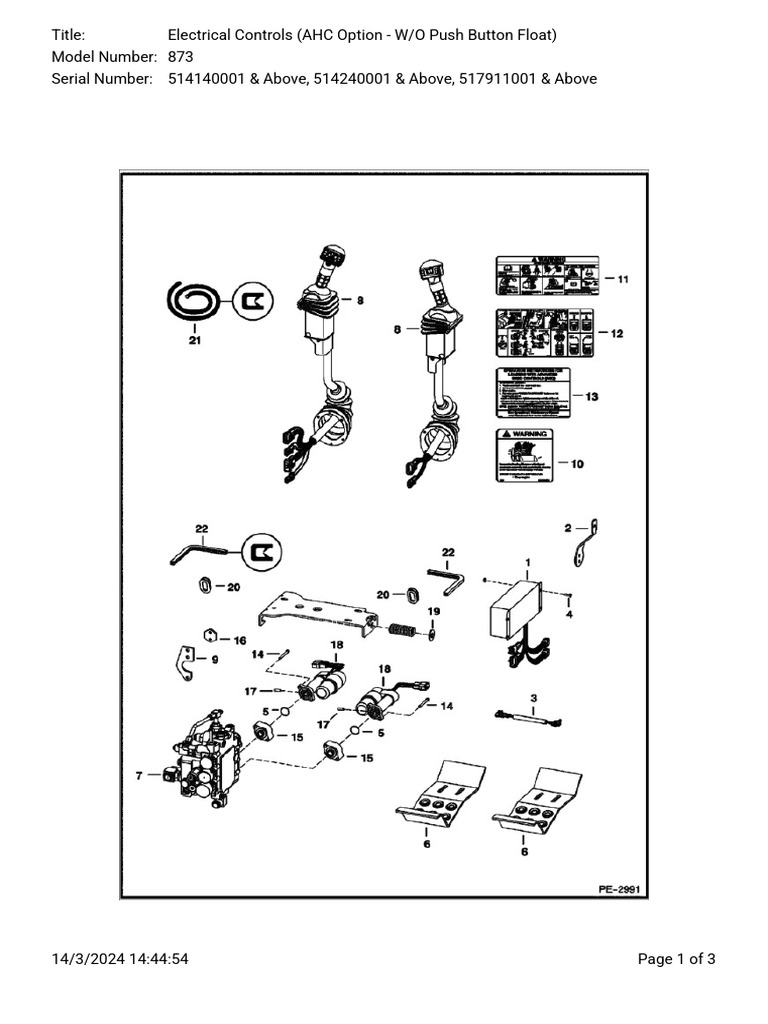 Electrical Controls (AHC Option - W - O Push Button Float) - 873 | PDF ...