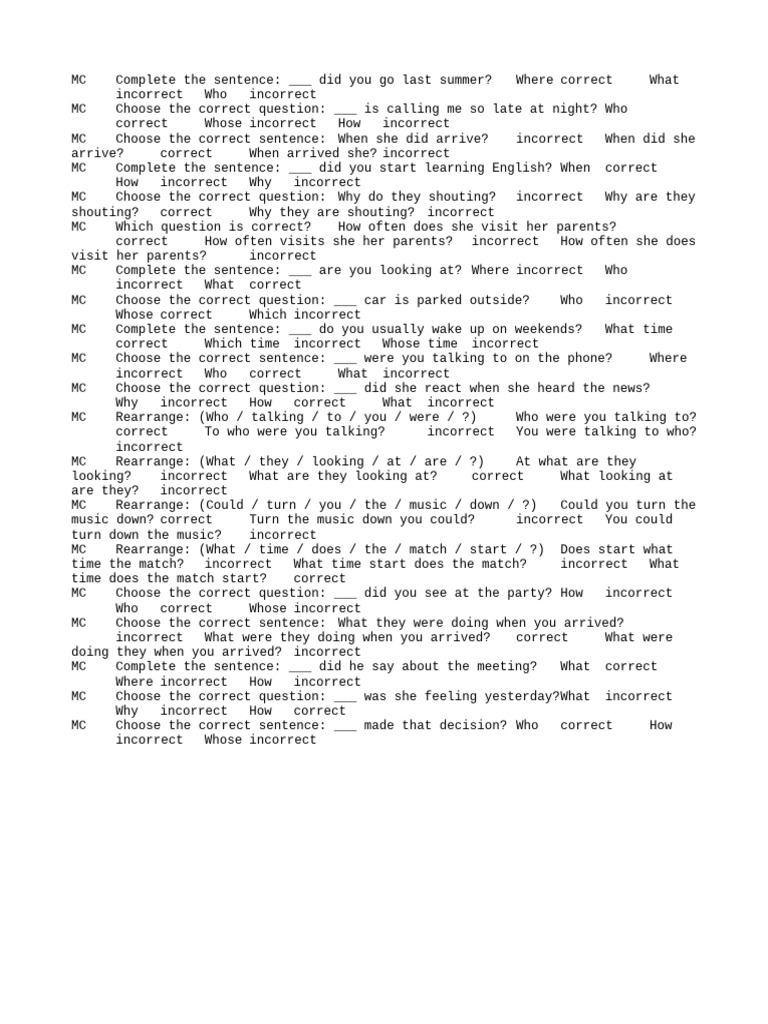 Blackboard WH Questions Test Randomized | PDF