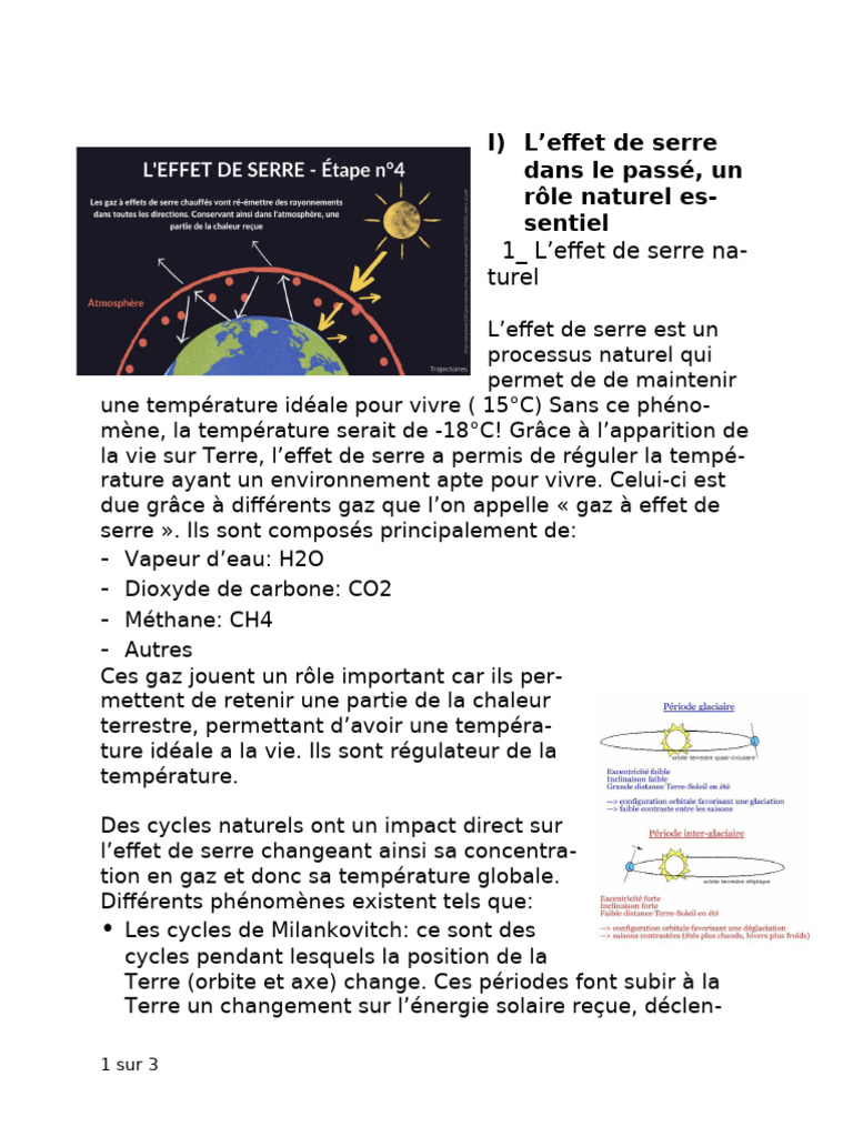 L'effet de serre : causes et impacts historiques | PDF | Effet de serre ...