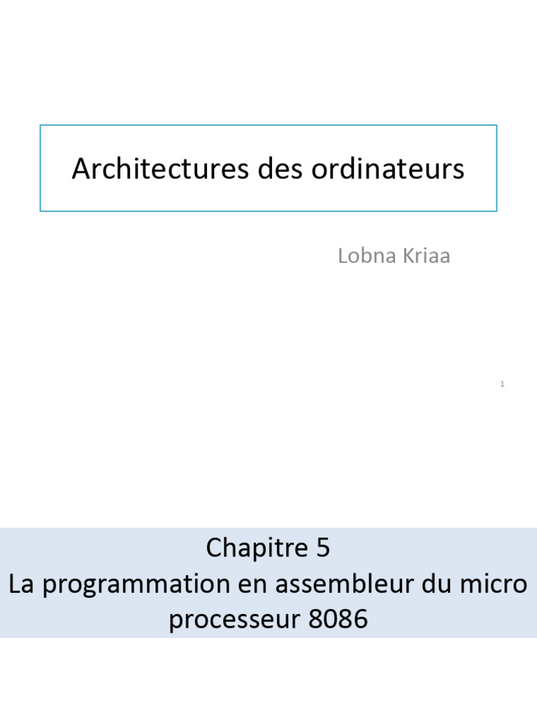 Programmation Assembleur 8086 et Instructions | PDF | Assembleur ...