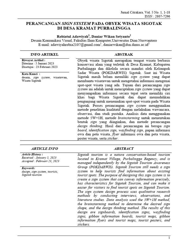 Artikel Jurnal Perancangan Sign System 2 | PDF