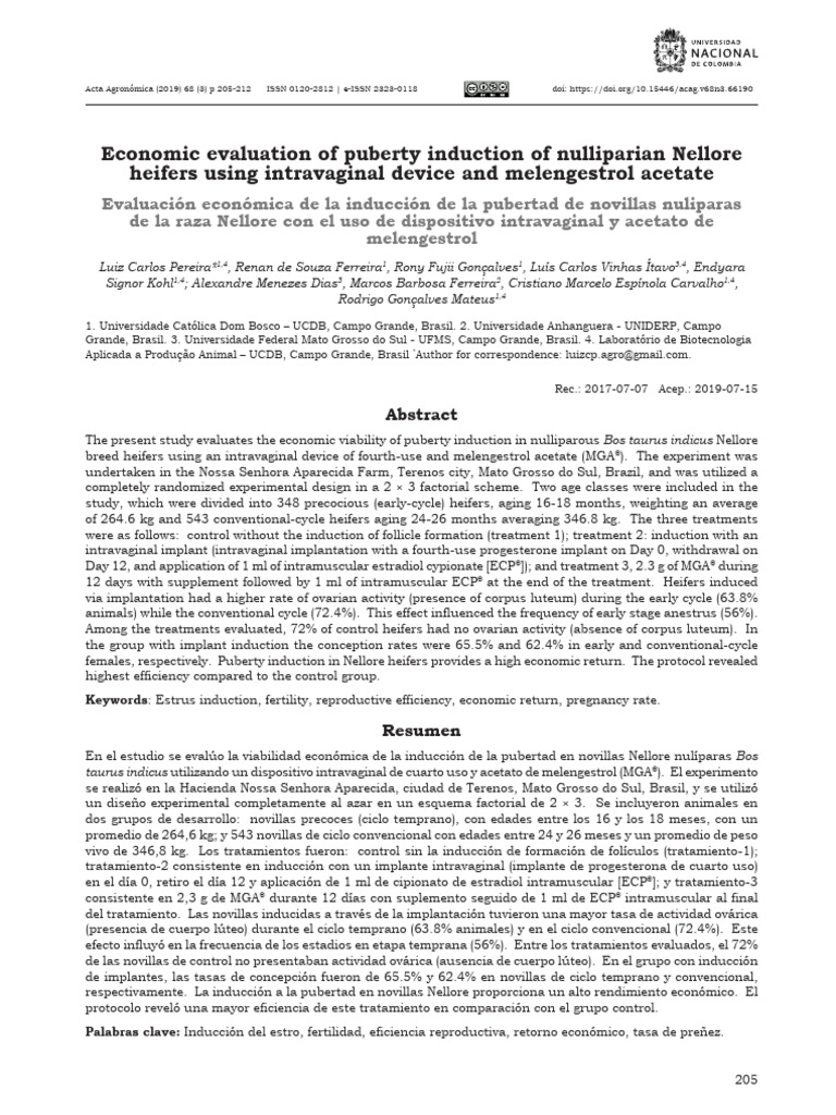 Economic Evaluation of Puberty Induction of Nullip | PDF | Magnesium ...
