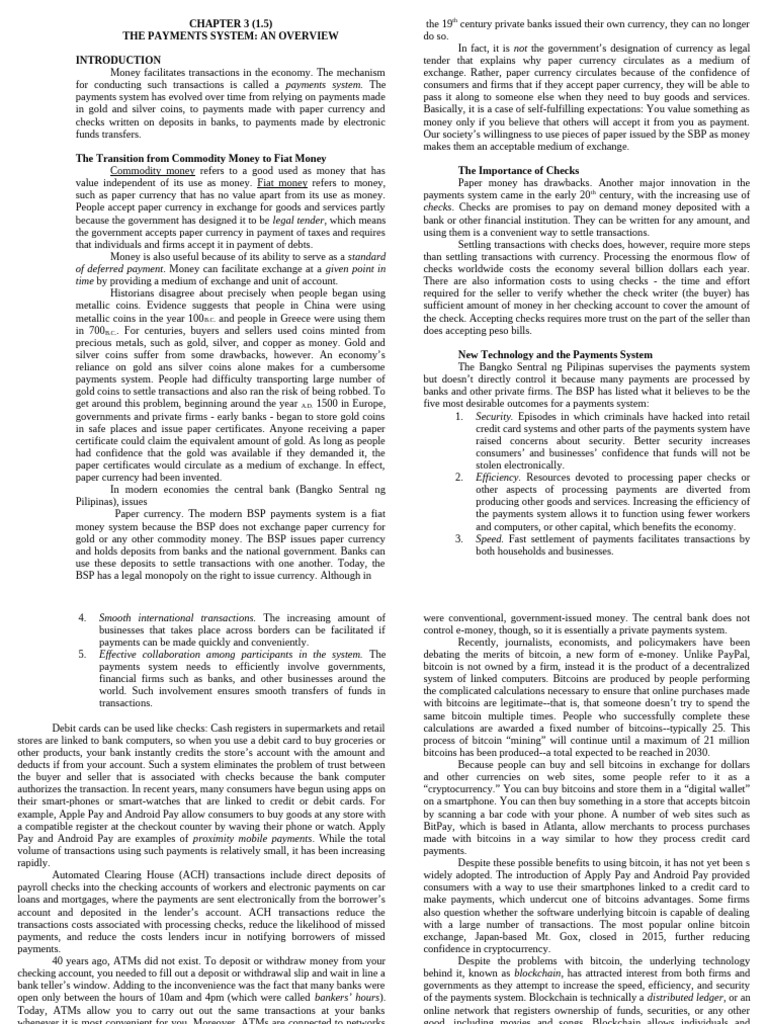 Overview of the Payments System | PDF | Money | Currency