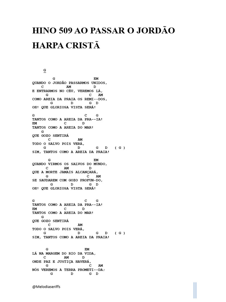 Hino 509: Ao Passar o Jordão | PDF