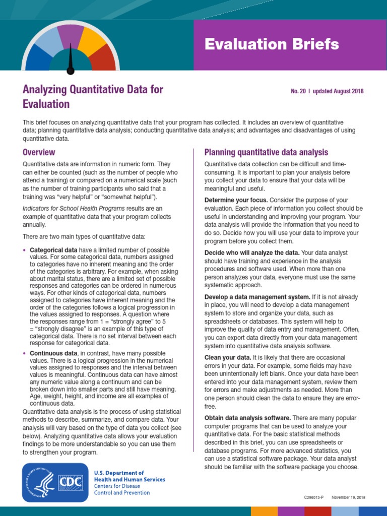 Analyzing Quantitative Data for Evaluation | PDF | Data Analysis ...