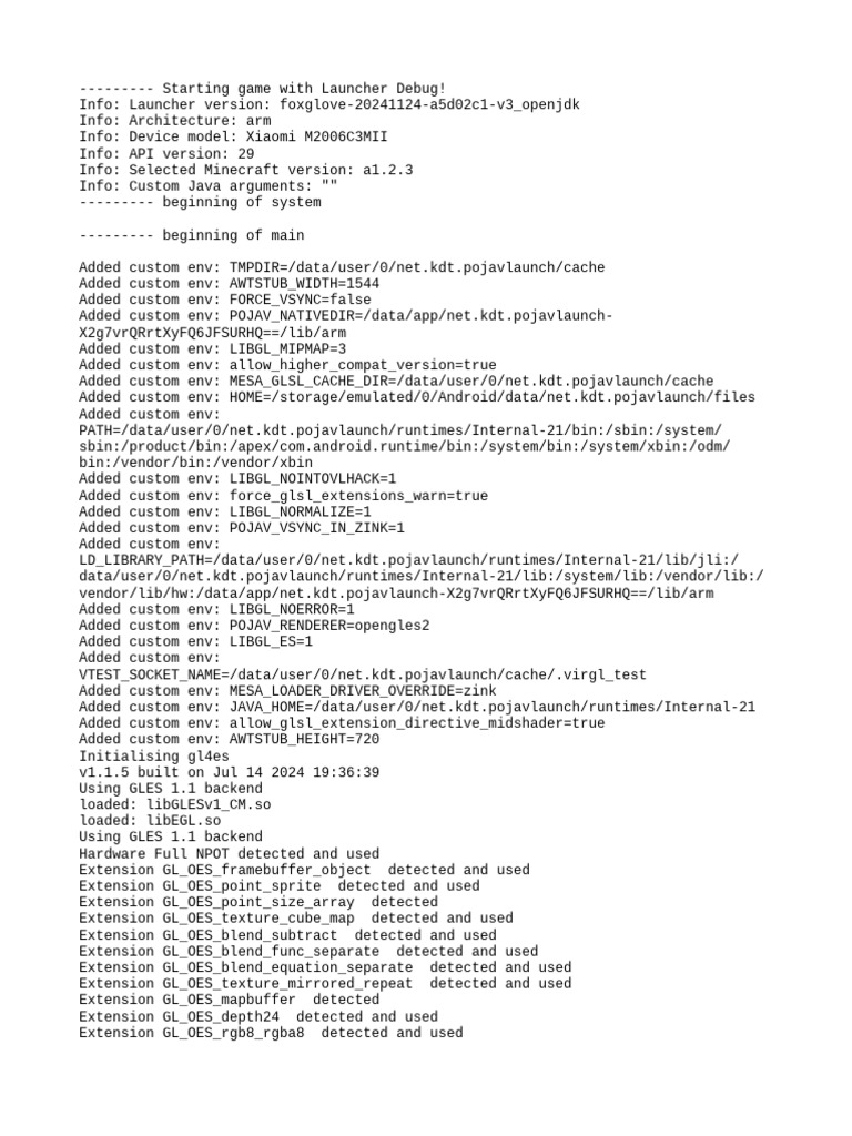 Minecraft Launcher Debug Log Analysis | PDF | Computing | System Software