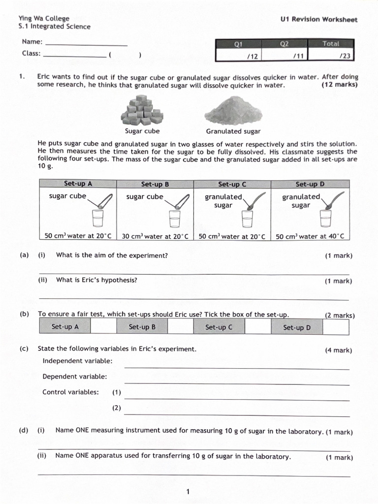 IS MARKED Worksheet | PDF