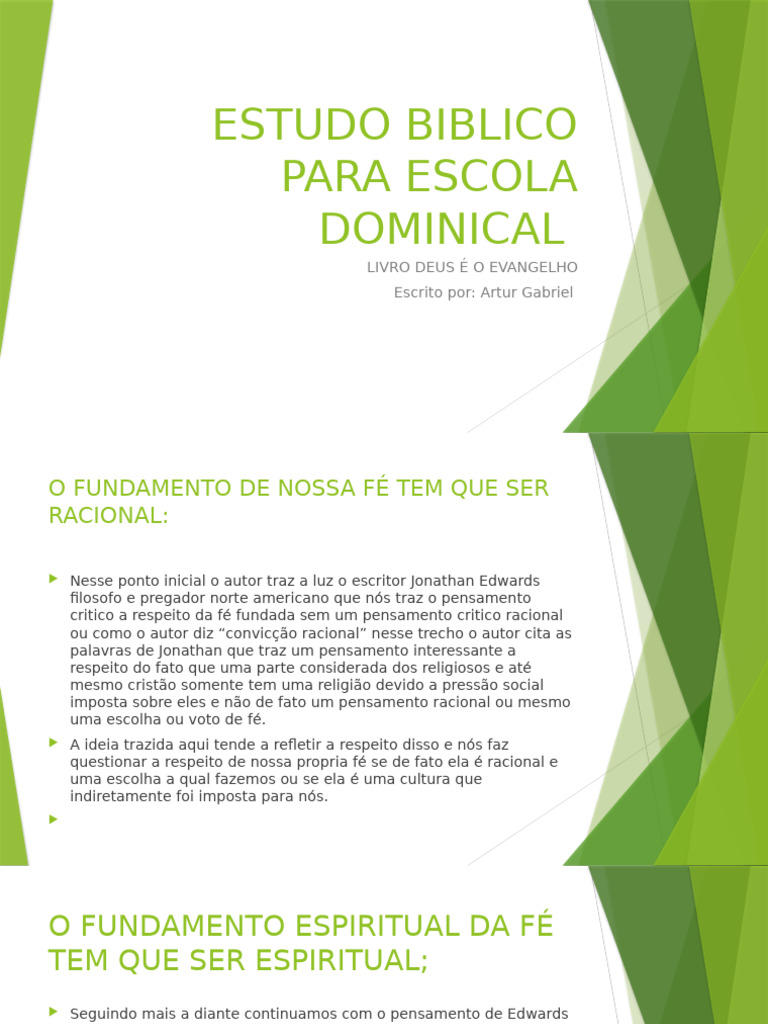 Estudo Bíblico: Deus é o Evangelho | PDF | Fé | Jesus