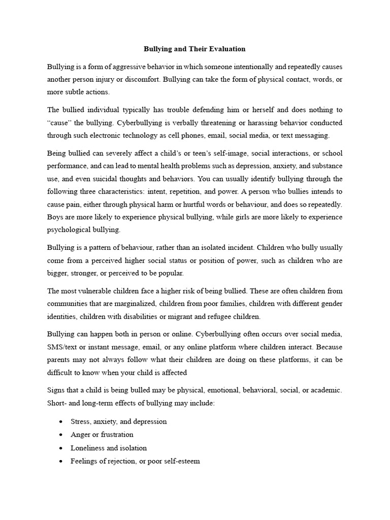Understanding Bullying and Its Impact | PDF | Bullying | Cyberbullying