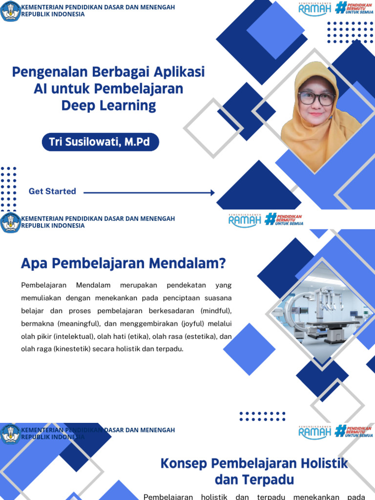 Pengenalan Berbagai Aplikasi AI untuk Pembelajaran Deep Learning | PDF