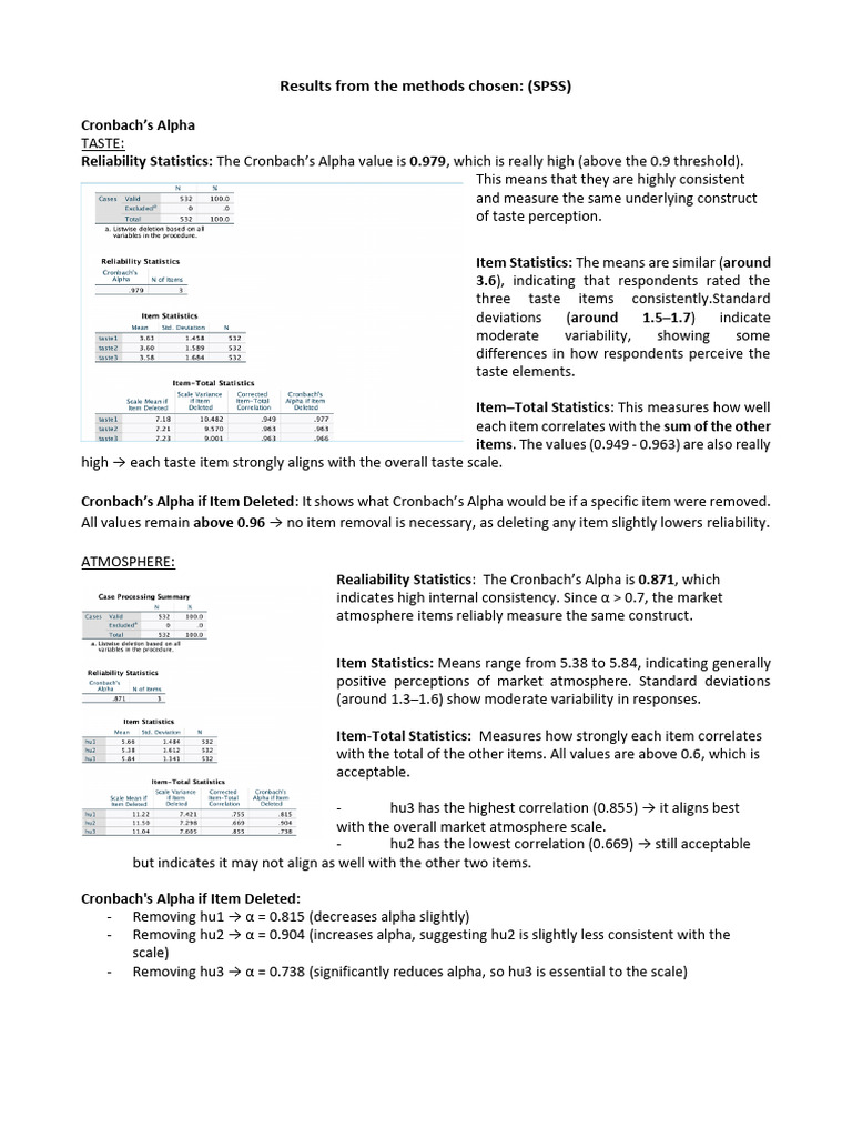 Cronbach's Alpha Analysis in SPSS | PDF | Cronbach's Alpha ...