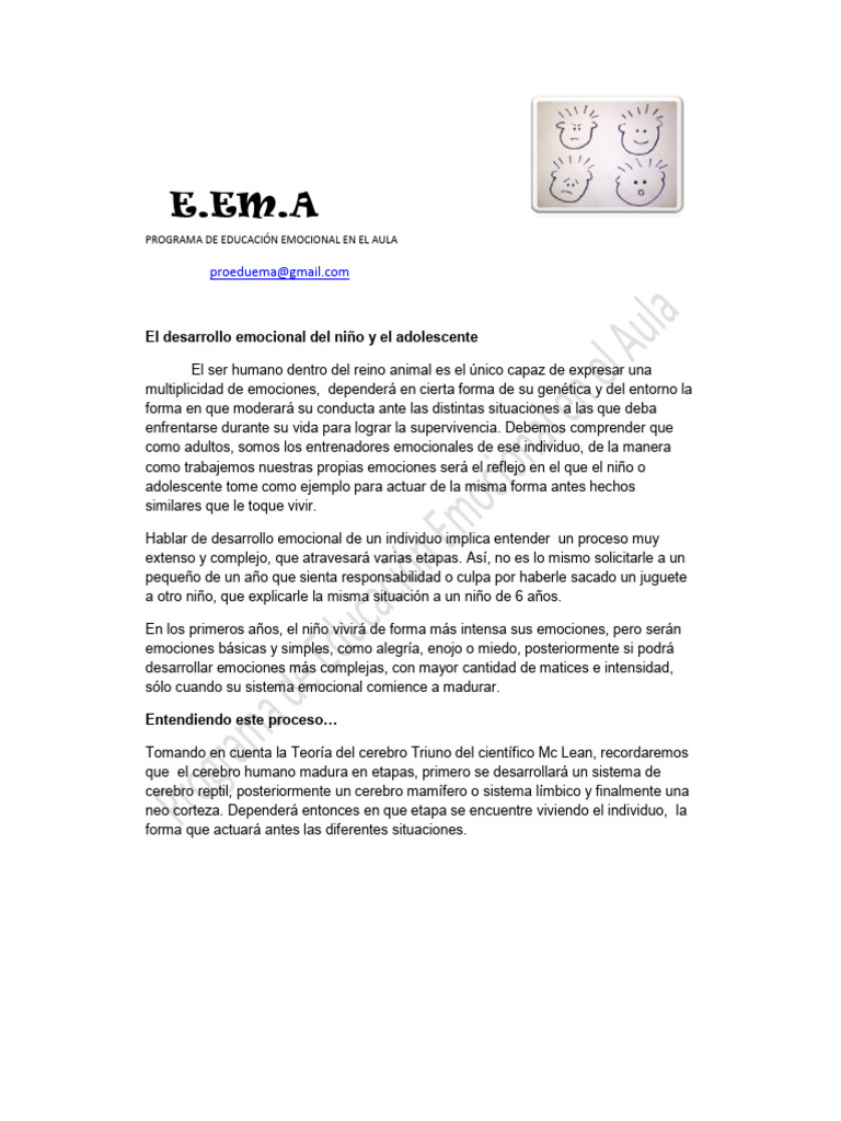 Desarrollo emocional en niños de 2 años | PDF | Las emociones | Cerebro