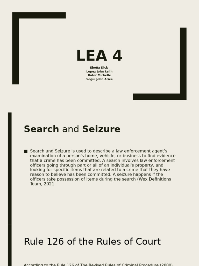 Understanding Search and Seizure Laws | PDF | Search And Seizure ...