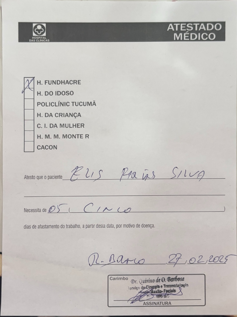 Atestado Médico (Siso) | PDF