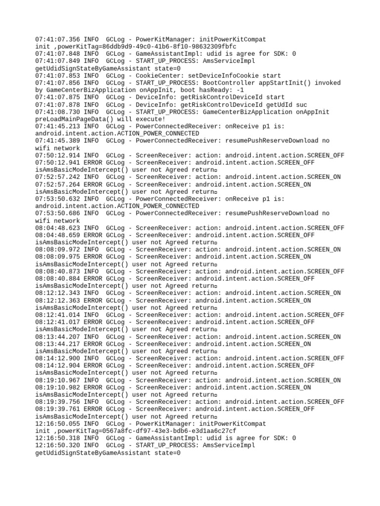 Android Screen Receiver Log Errors | PDF
