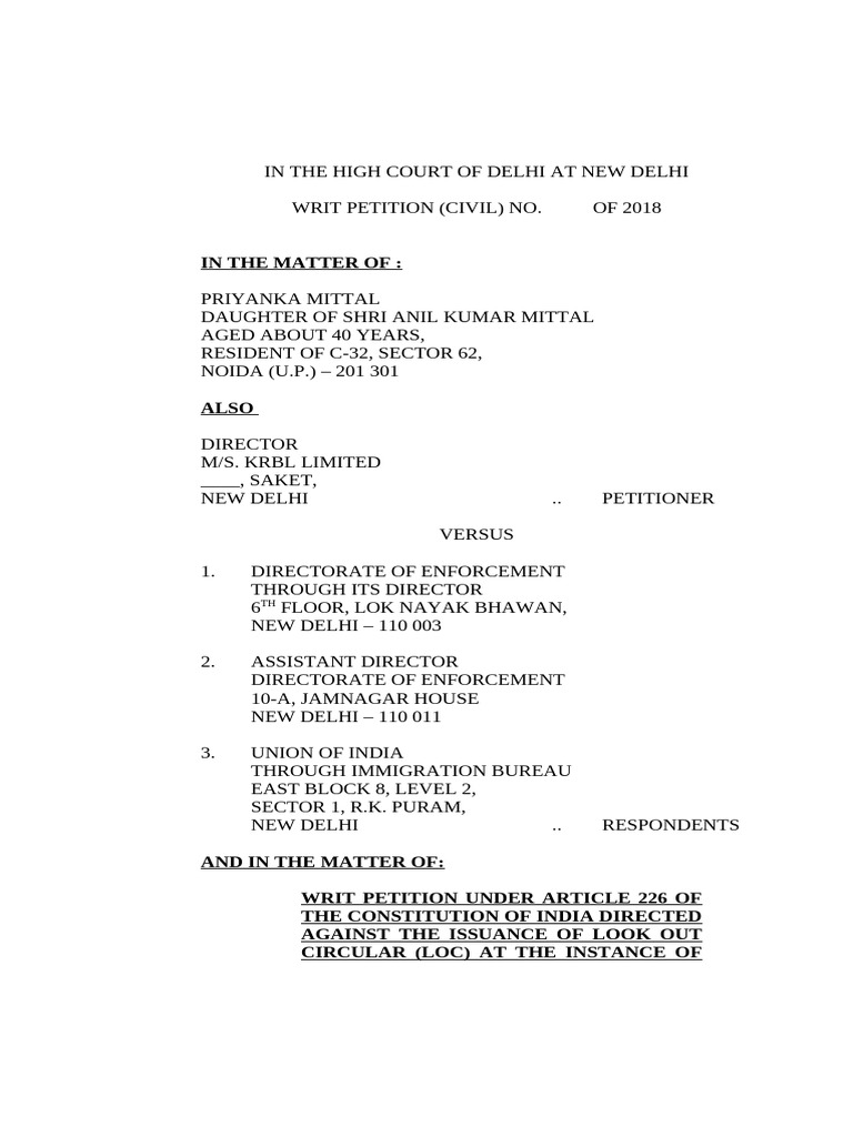 Quashing Look Out Circular Petition | PDF | Affidavit | Justice
