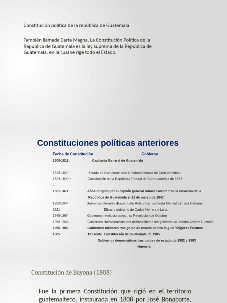 Historia de la Constitución de Guatemala | PDF | Guatemala | Constitución