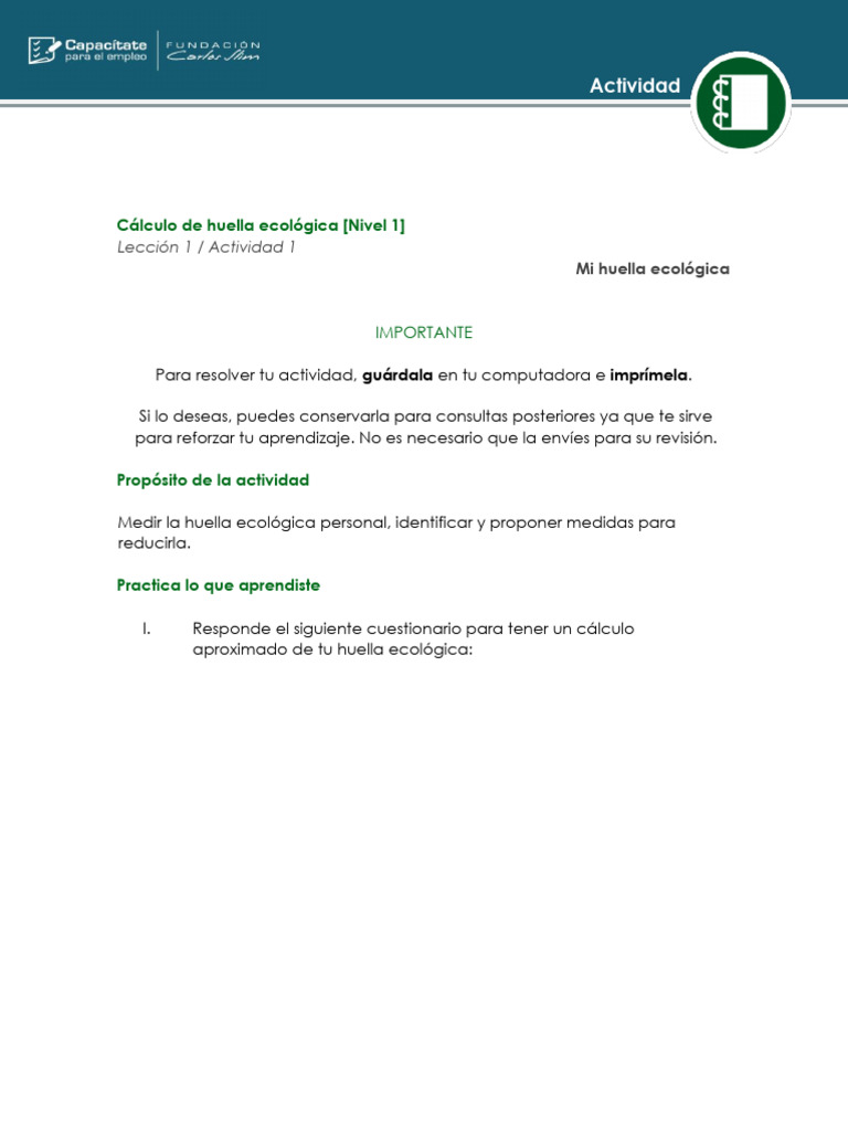 Cálculo y Reducción de Huella Ecológica | PDF | Residuos | Agua