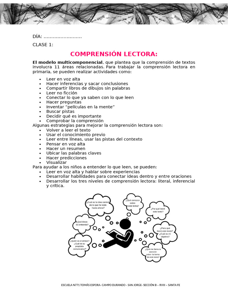 Actividades Una Hora Más 2C y 7mo - 2025 | PDF | Comprensión lectora ...