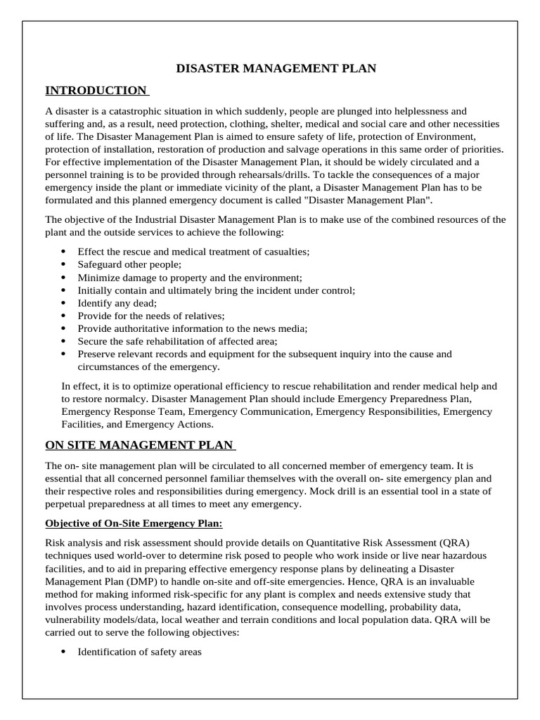 Industrial Disaster Management Plan | PDF | Emergency Management | Risk