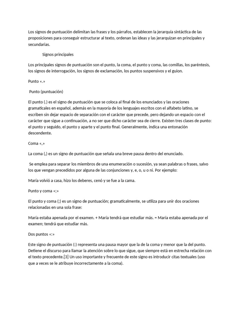Signos de puntuación en español | PDF
