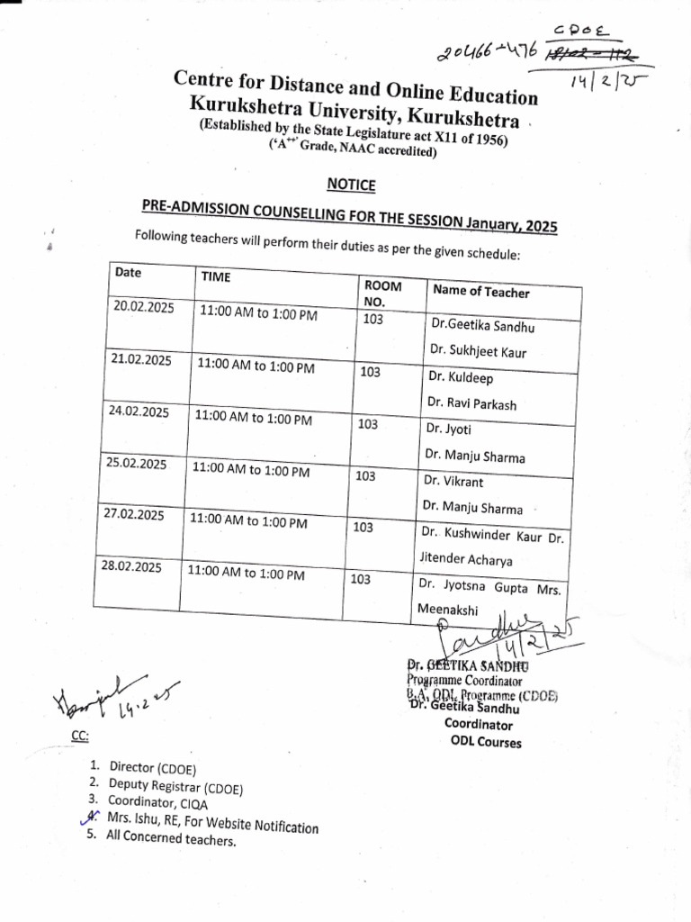 Notice For January 2025 - 1739790903 | PDF