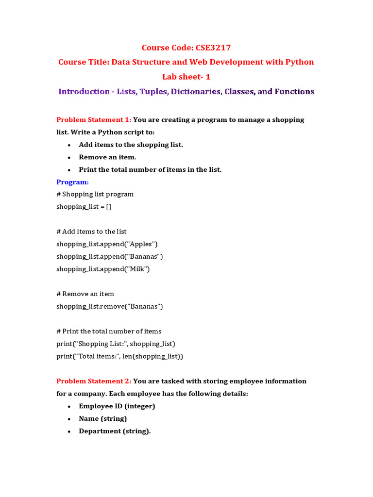 LabSheet1 | PDF | Python (Programming Language) | String (Computer Science)