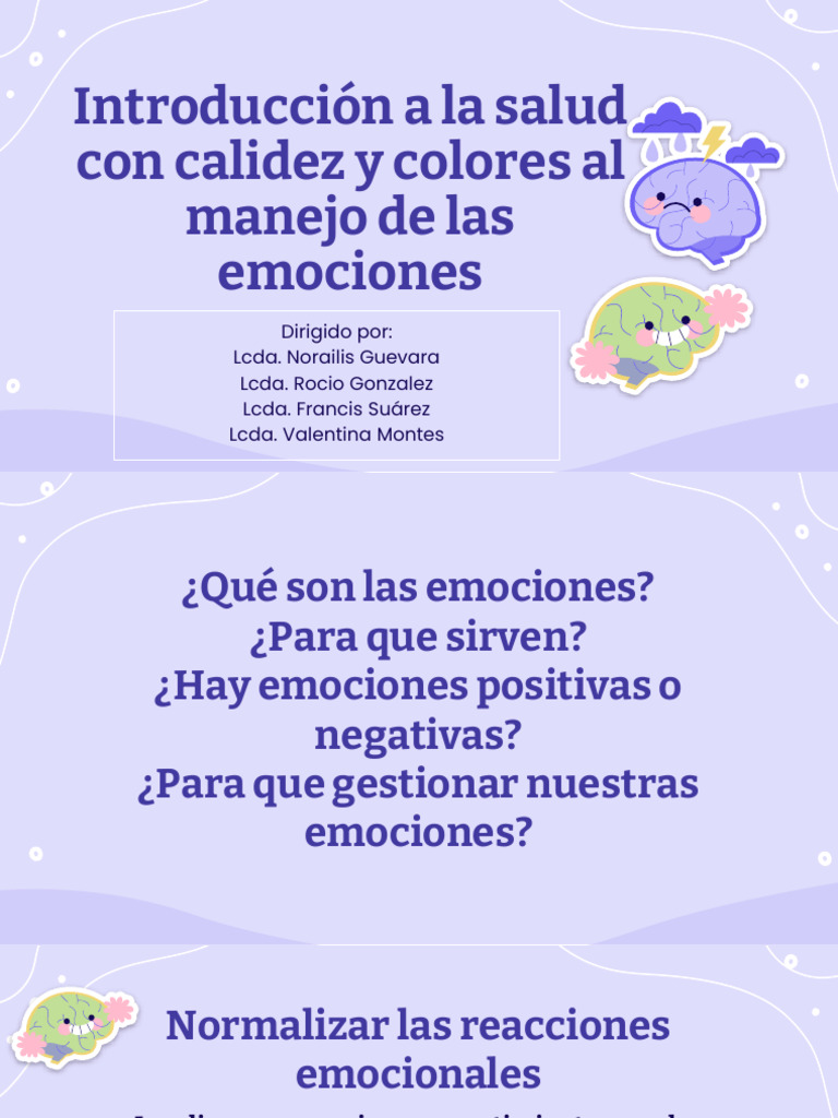 Manejo de Emociones y Salud Mental | PDF | Las emociones | Relaciones ...