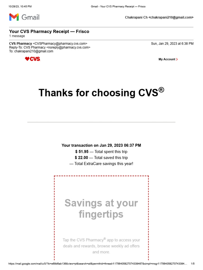 cvs_receipt_3 | PDF | Health Care | Pharmacy