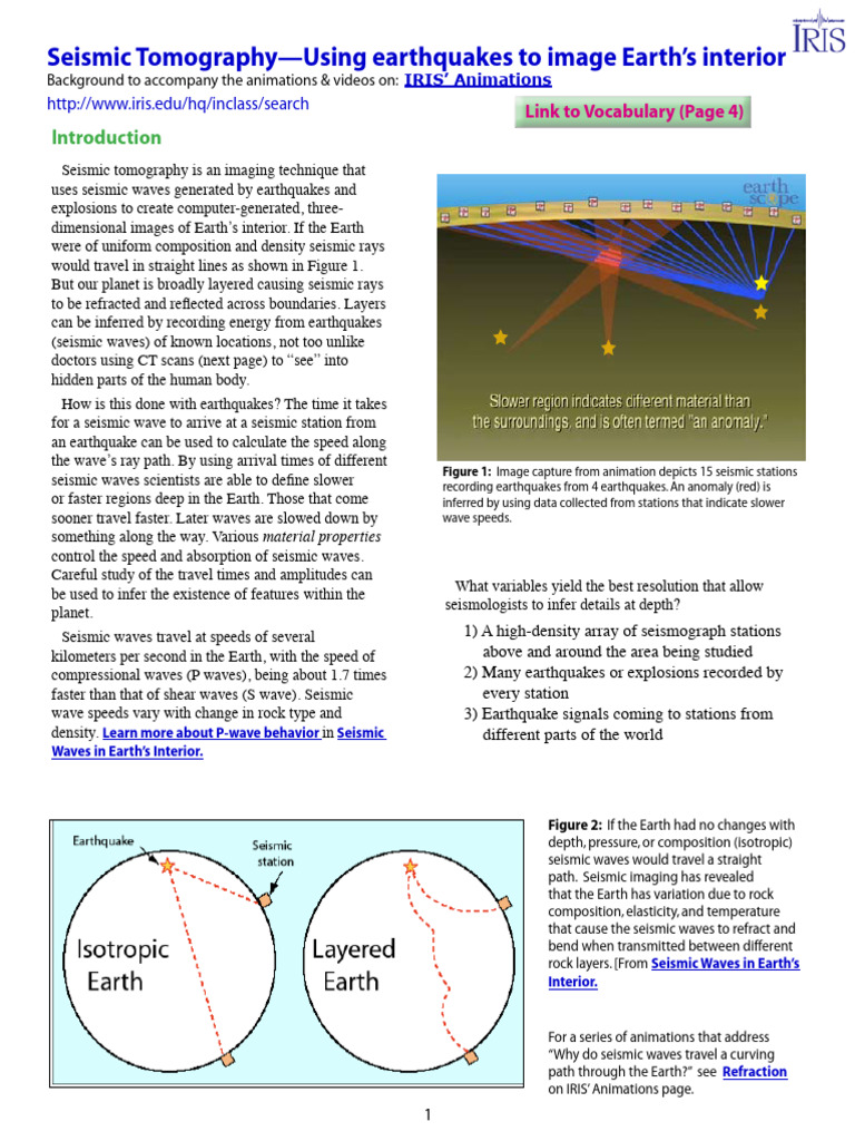 Seismic Tomography: Imaging Earth's Interior | PDF | Seismology ...