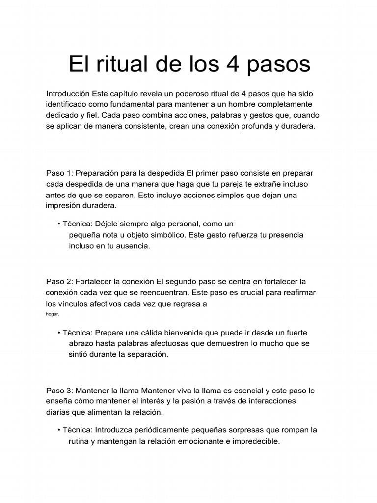 Ritual de 4 pasos para relaciones fuertes | PDF