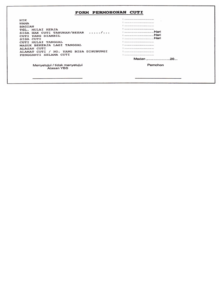Form Cuti | PDF