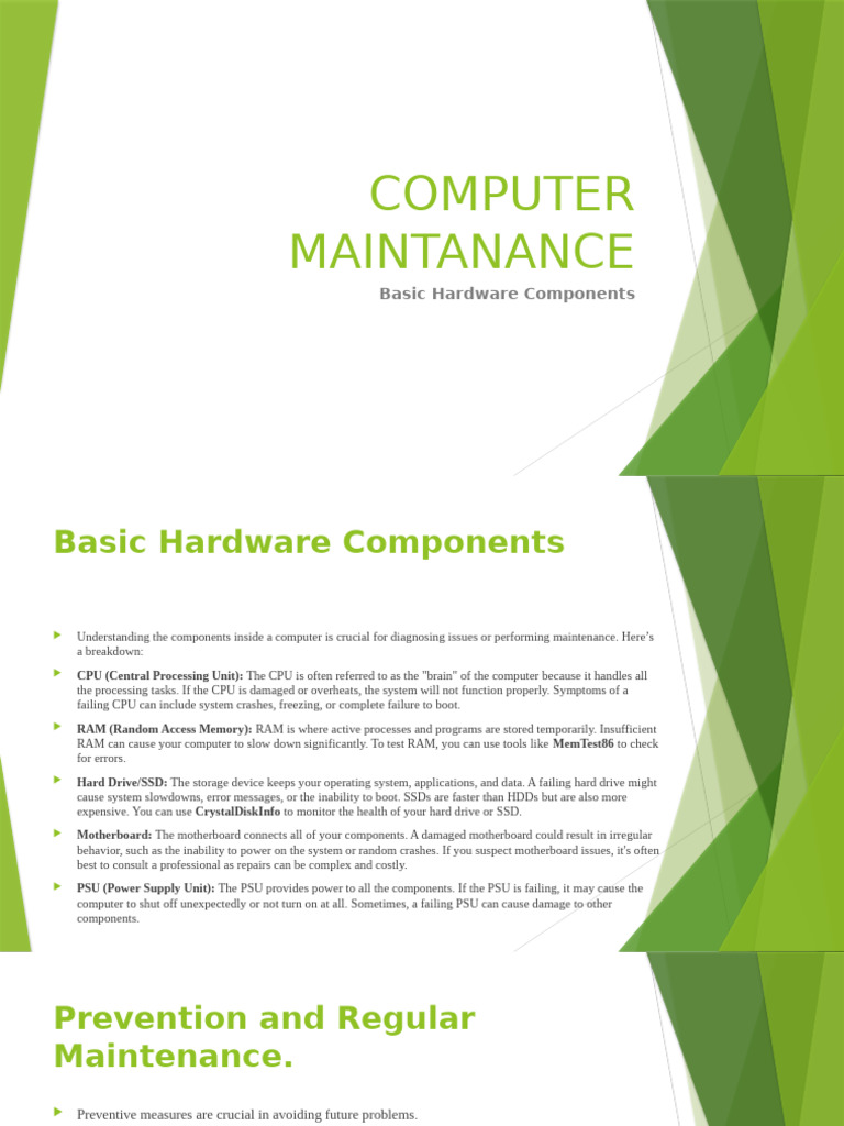 Essential Computer Maintenance Guide | PDF | Solid State Drive | Booting
