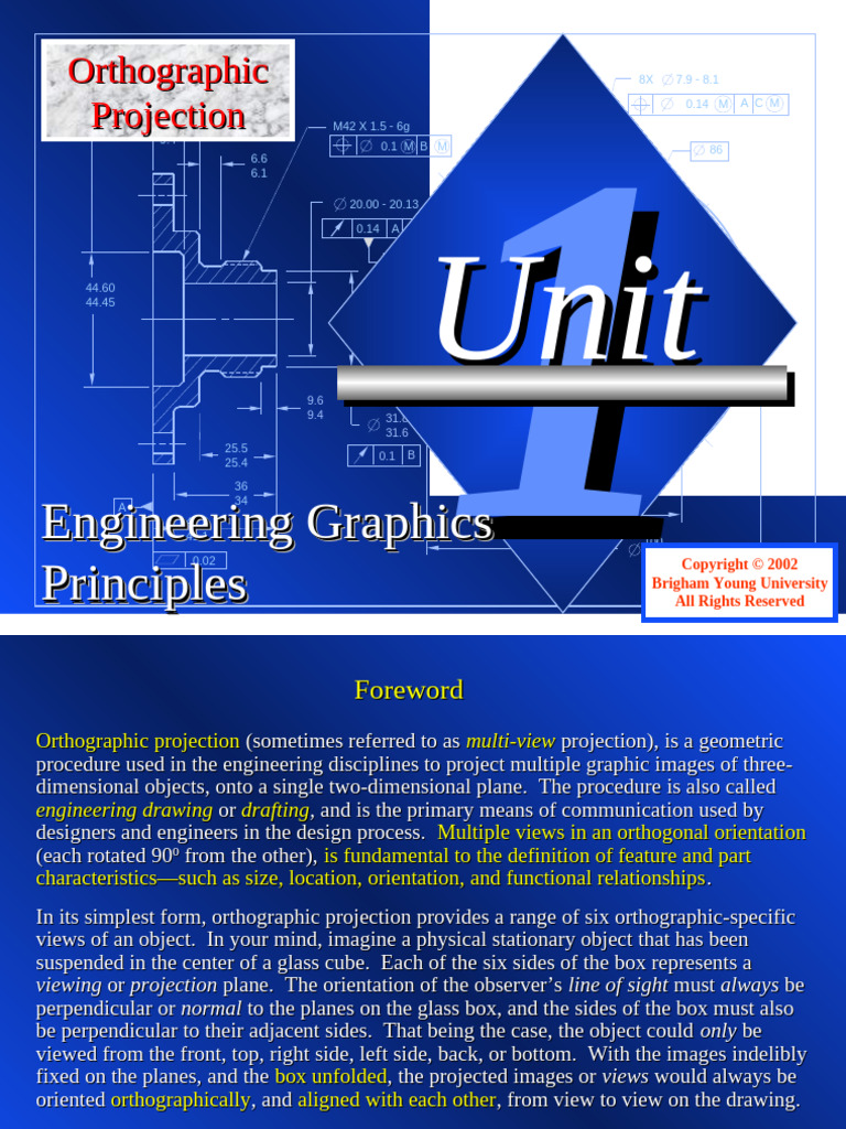 1-Intro Orthographic Proj | PDF | Euclid | Geometry