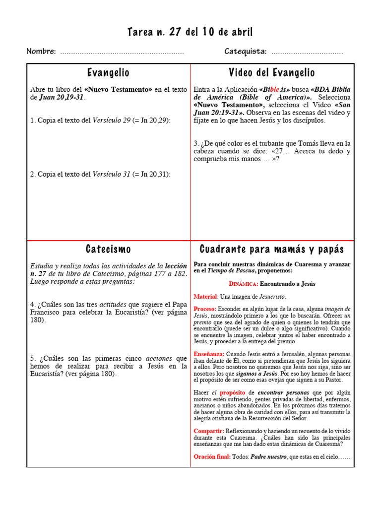 Actividades de Cuaresma y Pascua 2023 | PDF | Jesús | eucaristía