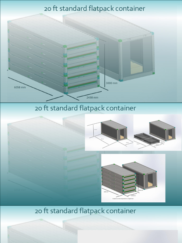 20Ft Standard Flatpack Container Specs | PDF | Door | Wall