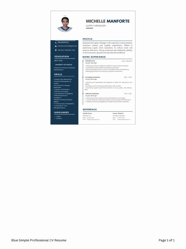 Blue Simple Professional CV Resume_20250204_094239_0000 | PDF