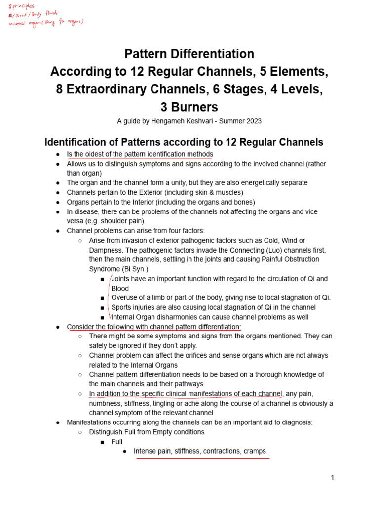 Channel Pattern Differentiation Guide | PDF | Pain | Thorax