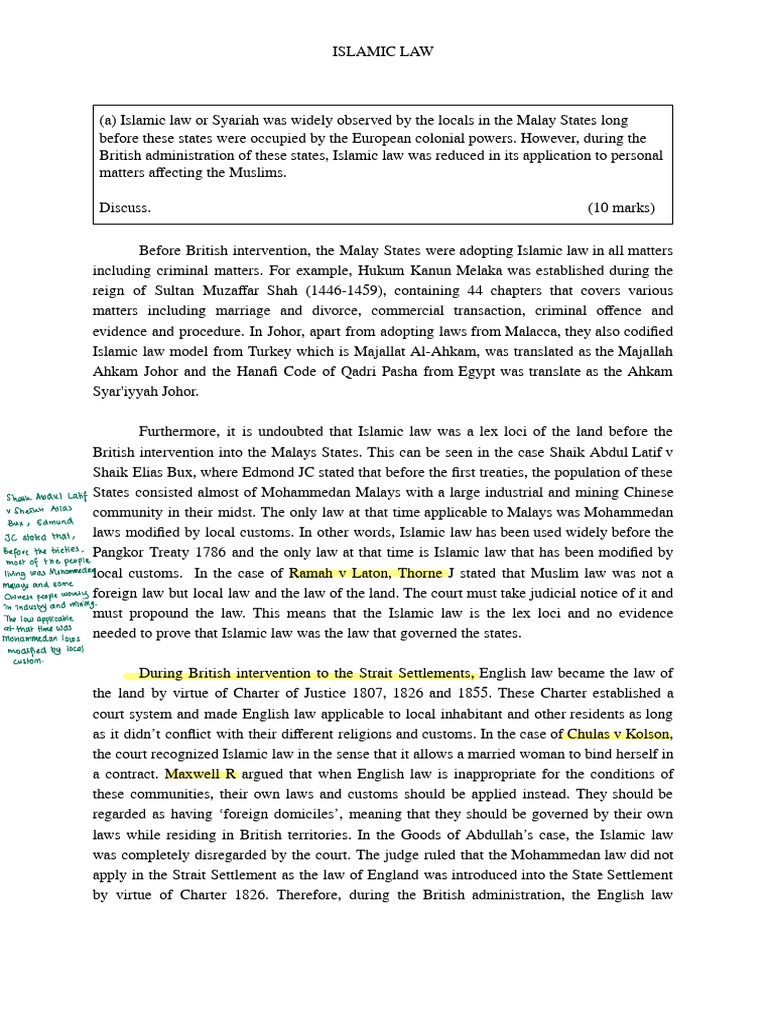 Islamic Law in Malay States History | PDF | Marriage | Sharia