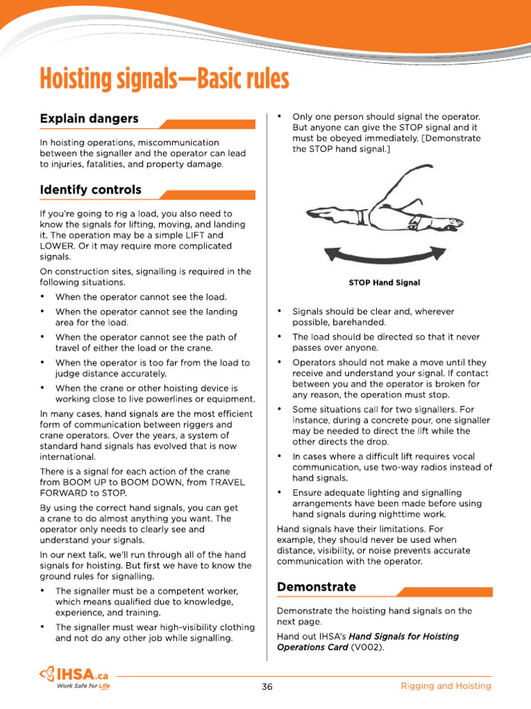 Rigging & Signaling Safety | PDF