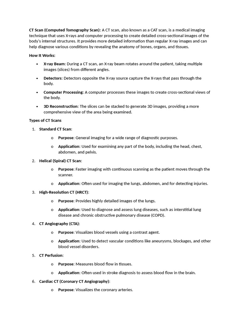 CT Scan | PDF | Ct Scan | Medical Imaging