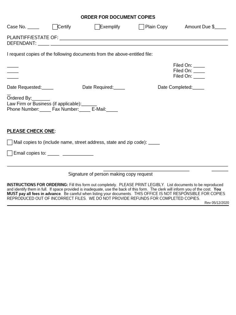 Document Copy Request Form | PDF