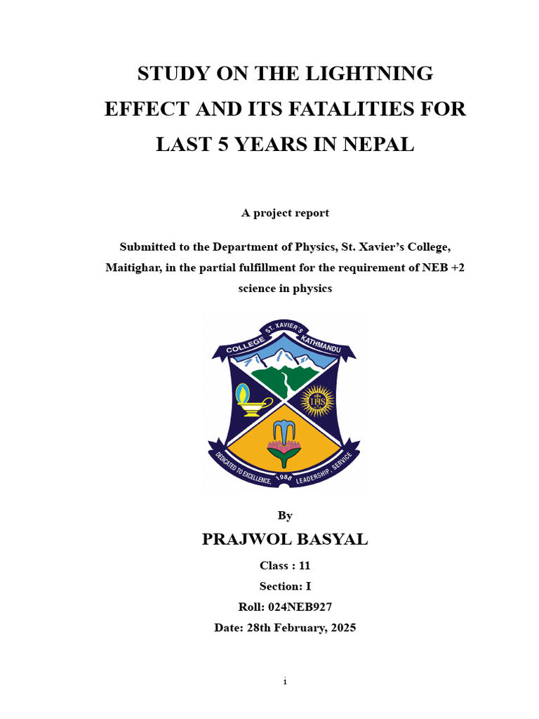 Study On The Lightening Effect and Its Fatalities For Last 5 Years in ...