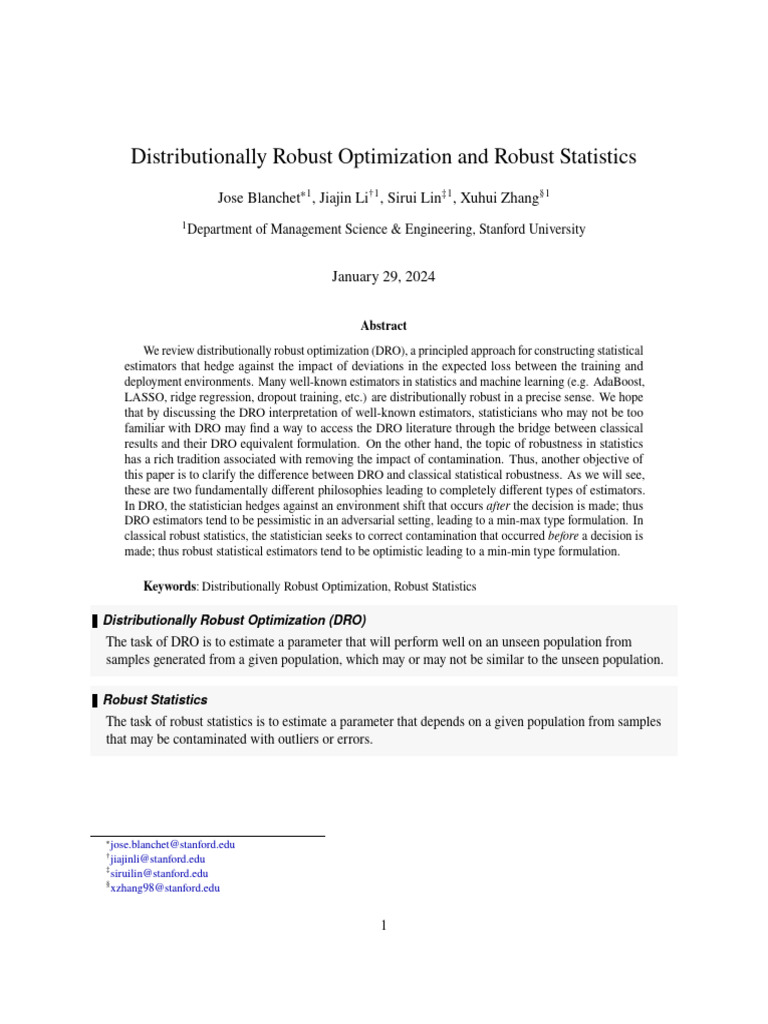 Distributionally Robust Optimization Explained | PDF | Statistics ...